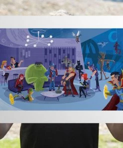 Party At Avengers Tower Art Print By Sideshow Collectibles By Artist Kat Hudson.