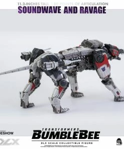 Soundwave & Ravage Collectible Figure By Threezero DLX Scale - Die-Cast Metal - Bumblebee Movie Transformers