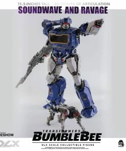 Soundwave & Ravage Collectible Figure By Threezero DLX Scale - Die-Cast Metal - Bumblebee Movie Transformers