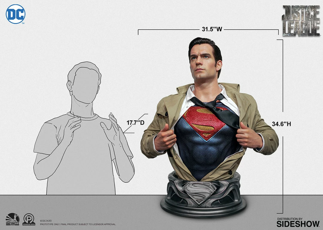 Outlet 🤩 Superman Life-Size Bust By Infinity Studio DC Comics 👏 17 Superman Life-Size Bust By Infinity Studio DC Comics